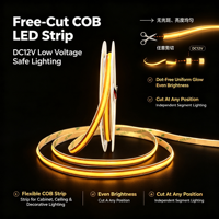 Bande LED COB à découpe libre 3000K Blanc Chaud 528 LED Éclairage en Ruban DC 12V 13W/M Découpable N'importe Où Guirlande Lumineuse LED COB