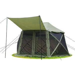 Outdoor Hexagonal <b>Large</b> Camping <b>Tent</b> With Awning Aluminum Alloy Frame Waterproof Breathable 8-10 Person Shelter - Product Image 4