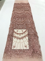 Tissu en dentelle guipure perlée de luxe NI.AI, broderie en dentelle filet de qualité supérieure pour les styles Asoebi africains et les robes de mariée
