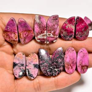 Copo de nieve natural Cobalto calcita cuarzo cabujón piedras preciosas sueltas semipreciosas para la fabricación de joyas - Product Image 6