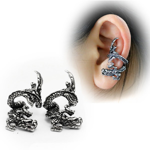 Pendientes yunnique con forma de dragón, estilo punk rock, de plata tibetana, para hombres y mujeres - Product Image 1