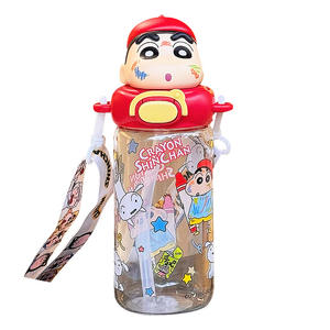 Vaso de agua de vidrio Crayon Shin Chan de 500 ml con pajita, diseño de dibujos animados para niños y estudiantes, regreso a clases, primavera 2025 - Product Image 4