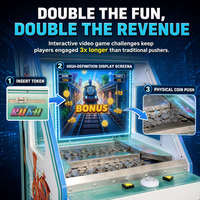 Machine d'arcade à écran LCD Maker High Profit Crazy Gold Rush, machine à pousser les pièces et à échanger les tickets pour parcs d'attractions pour enfants