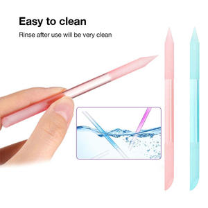 Pousse-cuticules et lime à ongles en cristal de verre double face de précision pour manucure, pédicure, outils de salon - Product Image 5