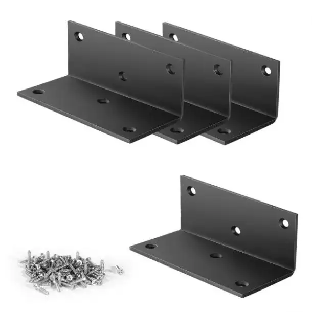 Dập Tấm Kim Loại Chế Tạo Các Bộ Phận Gắn L-Bracket 90 Độ Khung Giá Sách Phụ Kiện Gỗ Góc Kệ Với Vít