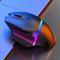 Souris de jeu ergonomique sans fil Bluetooth double mode 2026 en promotion avec rétroéclairage RGB et capteur optique 7200 DPI pour joueurs
