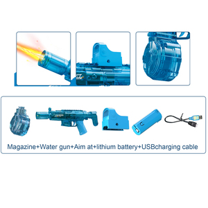 Pistola ad Acqua Automatica per Bambini, Grande Capacità, Giocattolo Estivo con Luce, Lunga Gittata, in Plastica Grigia/Blu - Product Image 5