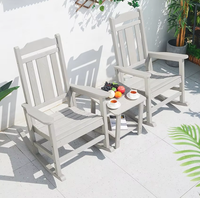 Chaise à bascule d'extérieur pour patio, chaise commerciale en plastique et bois, imperméable, personnalisable en gros, pour événements, villas, portable et écologique