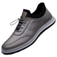 Chaussures de marche décontractées pour hommes en gros - Fournisseur d'usine, cuir gris à motif crocodile, lacets, confort, baskets quotidiennes