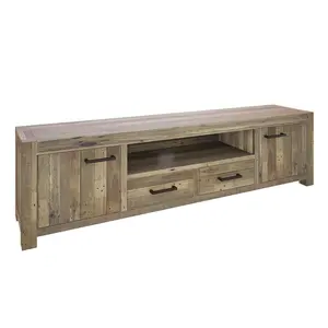 Vietnam Supplier OEM Modern American Design Solid Acacia 2 Doors Table TV Stand Furniture Wooden