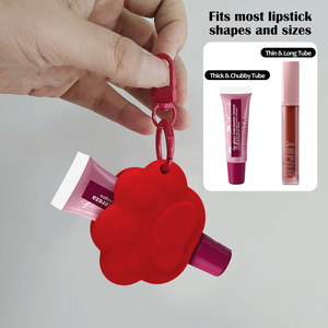 Support en silicone mat pour gloss et baume à lèvres motif patte – Écologique, étanche, tube souple de <span class=keywords><strong>voyage</strong></span> - Product Image 5