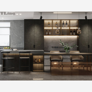 Luxury Living Room Wine Furniture Home Bar Cabinet Glass Wine Display Cabinet