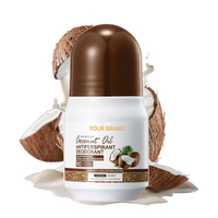 Déodorant anti-transpirant à la noix de coco en roll-on, marque privée, rafraîchissant, contrôle des odeurs, non gras, parfum corporel portable