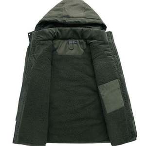 Manufacture Wholesale Winter <b>Fleece</b> <b>Jacket</b> Long Sleeve Zipper Coated Casual Warm Coats Solid <b>Thick</b> Outwear Men's Hooded <b>Jacket</b> - Product Image 3