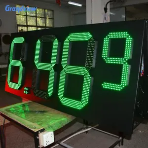 16 Inches Outdoor Used Super Bright Red And Green LED Box Light Digital Gas Price Sign for Gas Station with Remote Control