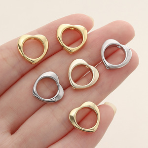 Heart Shape Gold Plated <b>Copper</b> Jewelry Findings For <b>Bracelet</b> Making DIY Accessories GA0584 - Product Image 3