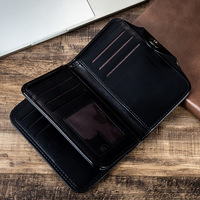 Set Hadiah 6 in 1 untuk Pria: Dompet Kulit PU Coklat, Jam Tangan, Kacamata, Gantungan Kunci, Pulpen, dengan Kotak