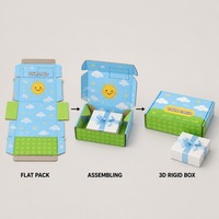 Kit éducatif de phonétique bleu ciel, boîte cadeau postale, impression personnalisée, boîte rigide à rabat, recyclable, vente en gros, directement de l'usine, emballage plat