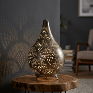 Lampe murale de table LED à économie d'énergie égyptienne Zahereen B238, en acier plaqué argent, mosaïque décorative en étain - Product Image 3