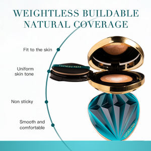 รองพื้นแบบคุชชั่น 3 in 1 รูปทรงเพชรสีเขียว แบรนด์ส่วนตัว ปกปิด ปรับสีผิวให้กระจ่างใส 3 สี พร้อมกล่องของขวัญ - Product Image 5