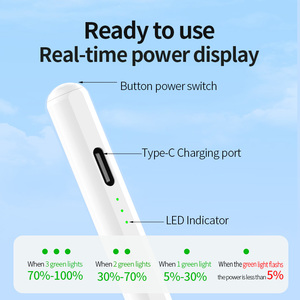 Stylet actif en aluminium avec <span class=keywords><strong>chargeur</strong></span> Type C pour écran tactile iPad, compatible avec les iPad et tablettes <span class=keywords><strong>Apple</strong></span>. - Product Image 3