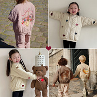 Nouvelle veste d'automne matelassée trois-en-un pour enfants, motif dessin animé, en coton épais, avec fermeture éclair, pour garçons et tout-petits