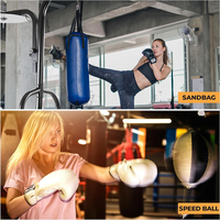 Support de sac de vitesse en acier 2-en-1 pour la station de fitness de plate-forme de boxe à domicile avec vitesse de frappe élevée