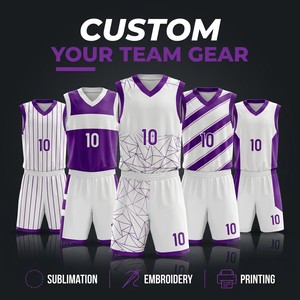 Custom Basketball Jersey Sublimation Uniform 160G <b>Mesh</b> Quick Dry <b>Short</b> for Men Adults Team Training Logo Embroidery Printing - Product Image 1