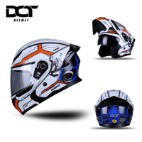 Casque de moto blanc homologué DOT, protection ABS, casque de course personnalisé pour hommes et femmes adultes