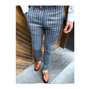 <span class=keywords><strong>Pantaloni</strong></span> Slim Fit <span class=keywords><strong>a</strong></span> <span class=keywords><strong>Righe</strong></span> Vintage da <span class=keywords><strong>Uomo</strong></span>, Nuovi <span class=keywords><strong>Pantaloni</strong></span> Casual <span class=keywords><strong>a</strong></span> Vita Media Elasticizzati - Product Image 5