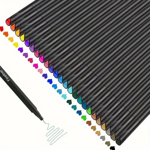 24/60pcs Colorful Line Drawing Pen Set 0.4mm Micro Tip Fineliner Pen Drawing Painting Sketch Fine Line Art Marker Pen