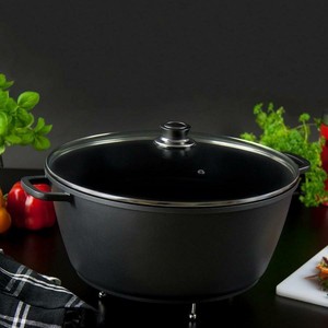 Grande marmite noire en aluminium moulé sous pression, grande marmite antiadhésive <span class=keywords><strong>40cm</strong></span> antiadhésive - Product Image 2