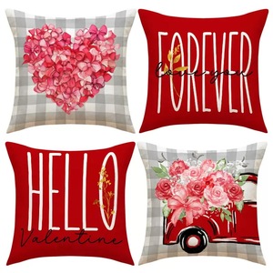 Housse de <span class=keywords><strong>coussin</strong></span> pour la Saint-Valentin, festivals européens et américains, impression de cœur, taie d'oreiller décorative, <span class=keywords><strong>coussin</strong></span> de décoration pour la Saint-Valentin, VP031 - Product Image 1