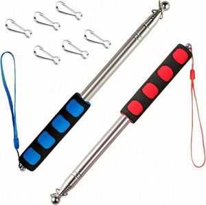 Drapeau télescopique portable léger et extensible en acier inoxydable, écologique, promotionnel, pour guide touristique et enseignant - Product Image 1