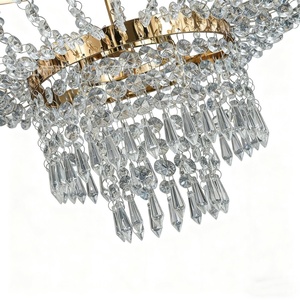 Lampe d'Hôtel, Suspension Cristal K9 Européen, Pendentif Doré, Lustre de Luxe Décoratif de <span class=keywords><strong>Mariage</strong></span> - Product Image 4