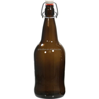 Botellas de Cerveza de Vidrio de 16 oz con Tapa Fácil de Abrir, Botella de Cerveza de Vidrio para Elaboración Casera con Tapa Giratoria de Alambre y Sello de Goma Hermético