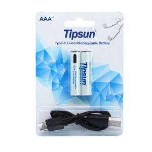 Batería Cilíndrica Recargable Tipsun de 600mWh y 1.5V, Pilas Recargables AAA con Carga USB Tipo C - Product Image 5