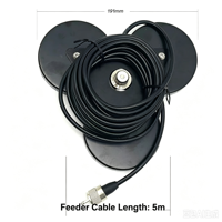 Base à ventouse triangulaire robuste de 90 mm pour antenne de voiture, support magnétique de toit à 3 ventouses, câble coaxial RG58 de 5 m avec connecteurs SMA PL259 N BNC