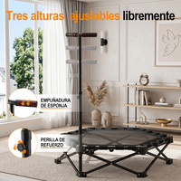 Trampolín Hexagonal Negro Plegable de Acero, Resistente, Capacidad de 150 kg, para Ejercicio en Interiores y Exteriores, Disponible en España