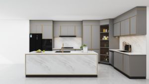 Meubles de cuisine en contreplaqué de noyer de luxe à fermeture lente, design moderne personnalisé, ensemble de meubles de cuisine - Product Image 2