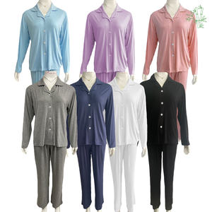 Conjunto de <span class=keywords><strong>pijama</strong></span> de lujo personalizado de 2 piezas para mujer, Conjunto de <span class=keywords><strong>pijama</strong></span> <span class=keywords><strong>XXXL</strong></span> Plus para mujer, Conjunto de <span class=keywords><strong>pijama</strong></span> de bambú para mujer - Product Image 1