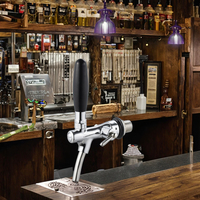 Robinet de bière à longue tige Homebrew Robinets de boisson à bière chromés réglables avec robinet de contrôle de débit