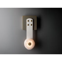 Lampe murale de chevet de luxe nordique en cuir châtaigne avec abat-jour en albâtre pour chambre à coucher