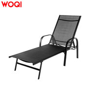 Chaise longue moderne réglable en acier inoxydable WOQI, chaise longue pliante pour patio, plage, pelouse, parc