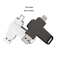 Nouvelle clé USB 2.0 OTG pour téléphone portable, type C rotatif, métal, cadeau créatif, 16G-128G, garantie 1 an, vente en gros