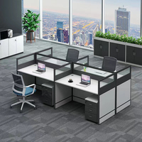 Cabine de Center d'appels moderne, postes de travail de bureau modulaires, bureau de 8 sièges avec cloison