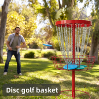 Canasta de Disc Golf con Logotipo Personalizado, 24 Cadenas, Profesional, Portátil, de Acero, Resistente al Óxido, Fácil de Montar, para Práctica en el Patio Trasero
