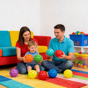 Набор для пиклбола из 12 мячей (74 мм, 40 отверстий), изготовленных методом ротационного формования и литья под давлением, для детских тренировок, с возможностью нанесения логотипа, для использования в помещении, сертифицирован USAPA, для развлечений - Product Image 6