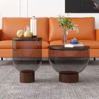 Table basse ronde en verre trempé - Design moderne, mobilier de maison le plus vendu avec un style unique