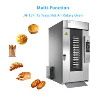Horno de Convección Rotatorio a Gas JH 15R de 15 Bandejas, 75 kg/h, Programable, para Panadería, Galletas, Muffins y Pasteles
